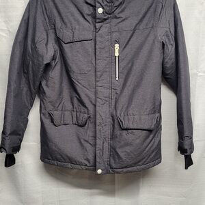 Zara Boys Gray Ski Jacket Size 9-10 Medium Weight Insulated